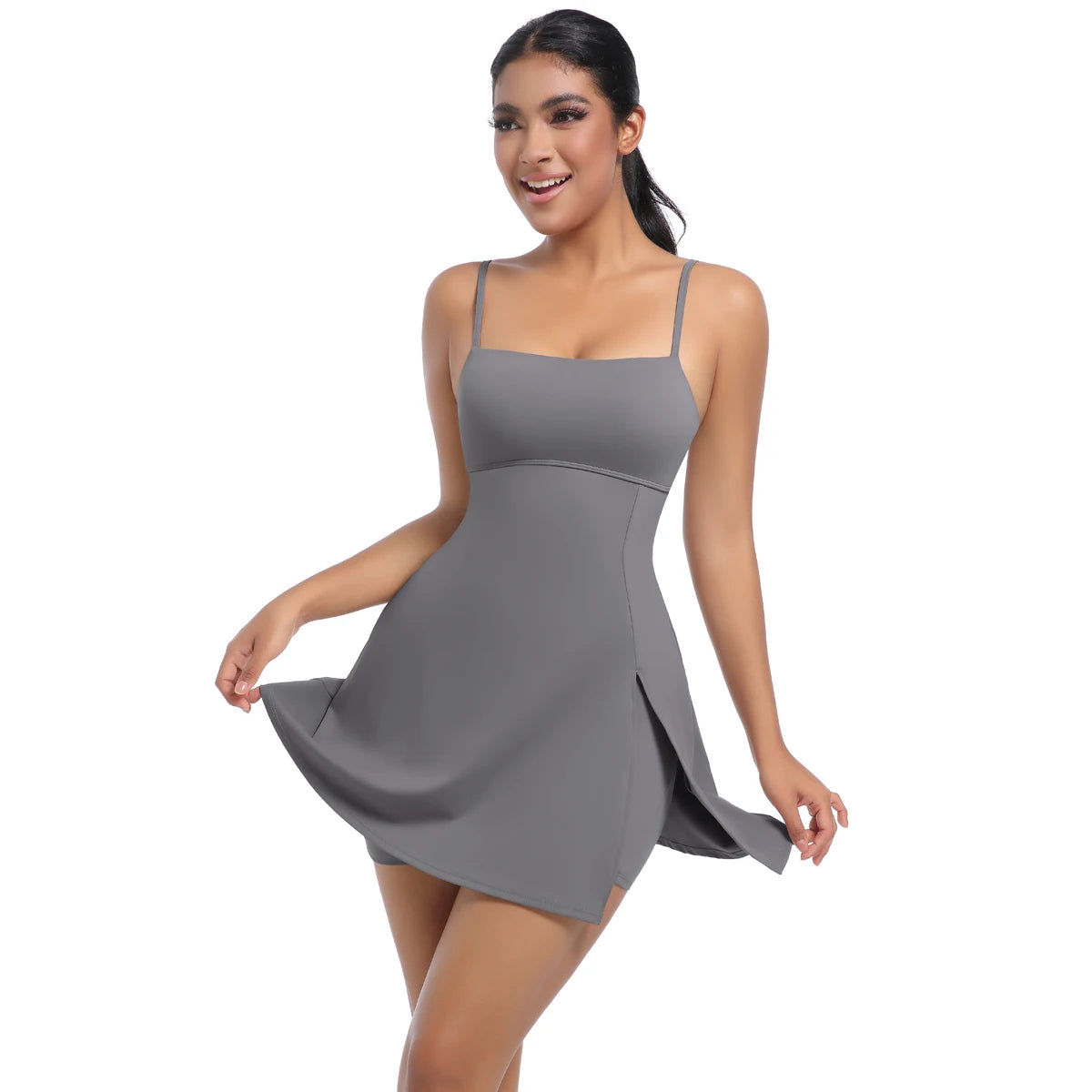 SIWEN Custom Logo Heat-Transfer Printed Breathable Spandex/Nylon Workout Sports Wear Activewear Fitness Golf Tennis Skirts Dress