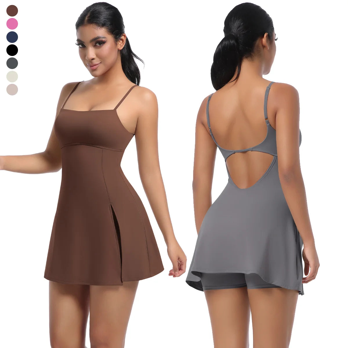 SIWEN Custom Logo Heat-Transfer Printed Breathable Spandex/Nylon Workout Sports Wear Activewear Fitness Golf Tennis Skirts Dress