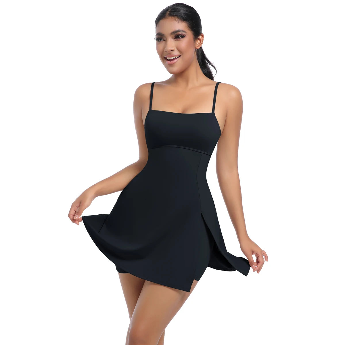SIWEN Custom Logo Heat-Transfer Printed Breathable Spandex/Nylon Workout Sports Wear Activewear Fitness Golf Tennis Skirts Dress