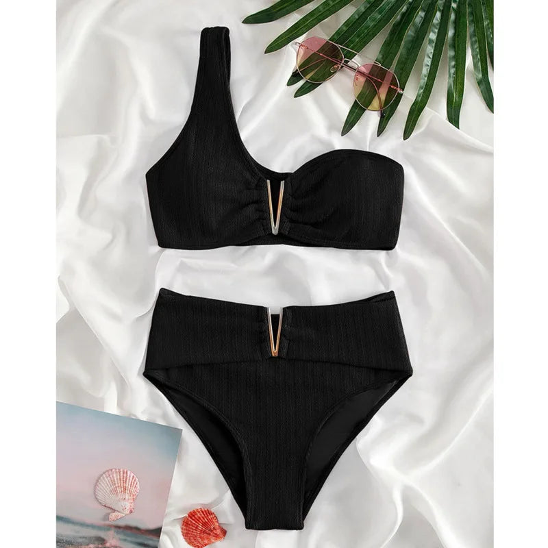 Black Sexy Bikinis 2026 Women High Waist Swimwear Female Swimsuit Swim Wear Bathing Suits Brazilian Bikini Set Beachwear Bather