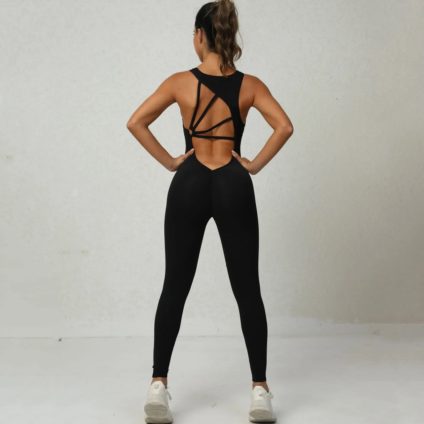 Backless Gym Jumpsuit Women Sport Overalls Yoga Workout Clothes for Women Fitness Clothing Gym Set Women Bodysuit