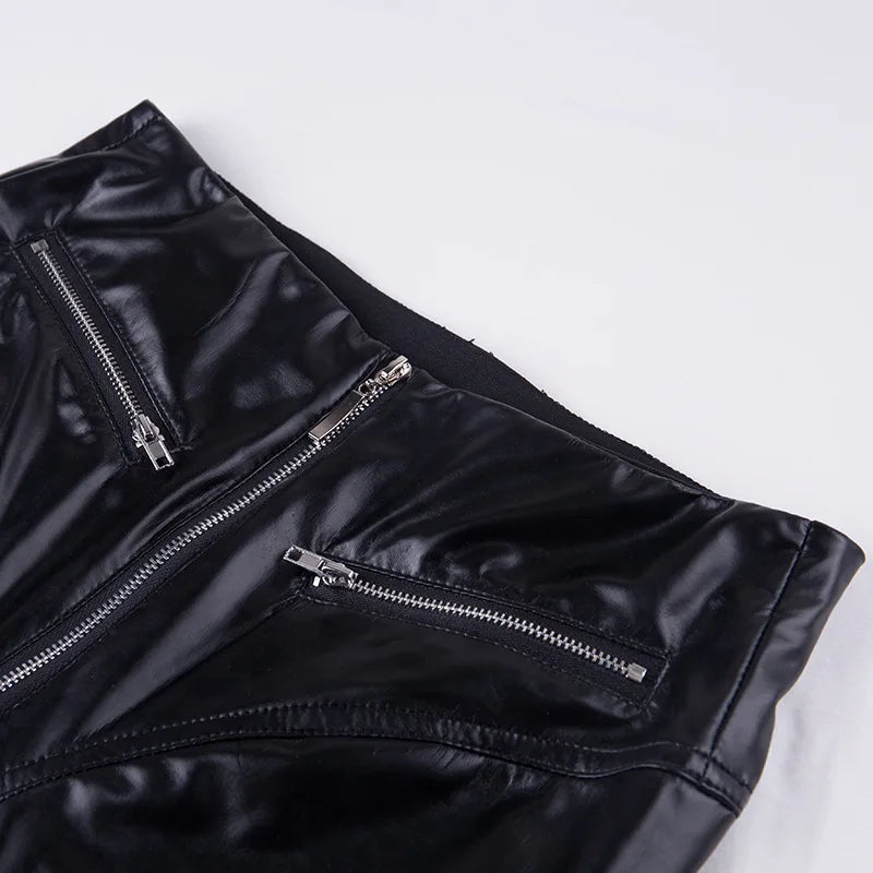 Black Sexy Leather Pants PU Leggings Women High Waist Skinny Tights Elastic Stretchy Outfit Trousers